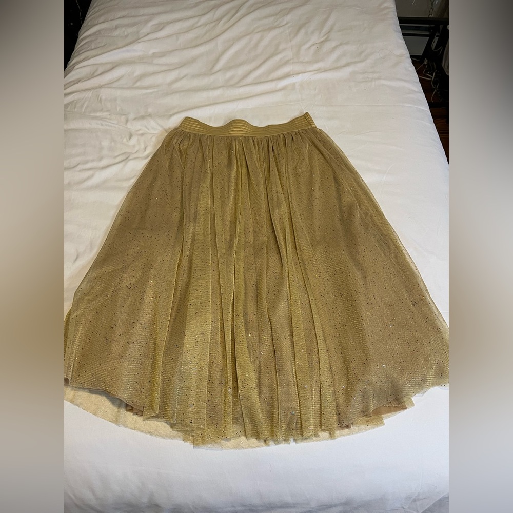 Draper James Sparkly Gold Skirt
